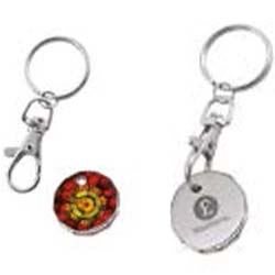 Twelve sided Metal Universal Branded Trolley Coin Keyring