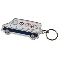 Van Shaped Plastic Promotional Keyring